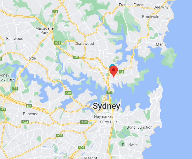 Map of Sydney Neutral Bay